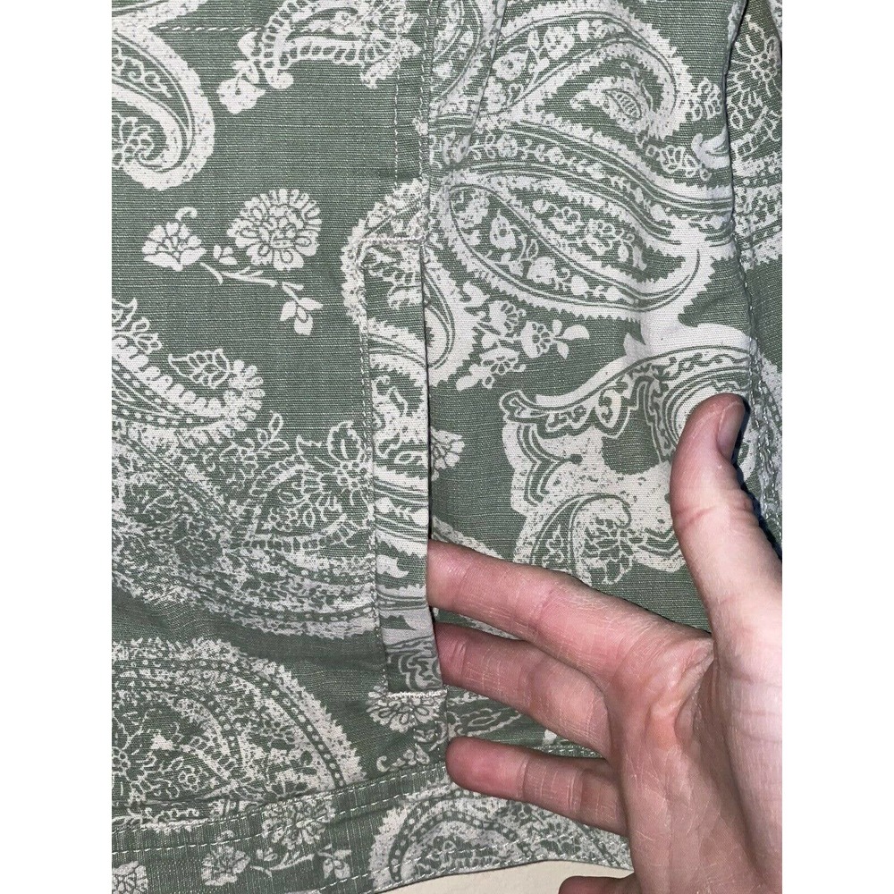 Croft and Barrow Women’s Green Paisley Design Button Up Jean Jacket Sz 8 - Picture 4 of 6